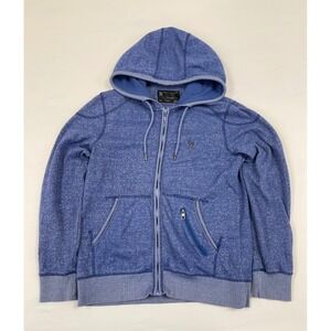 Marc Ecko Cut & Sew Mens Small Blue Heathered Full Zip Up Hoodie Jacket